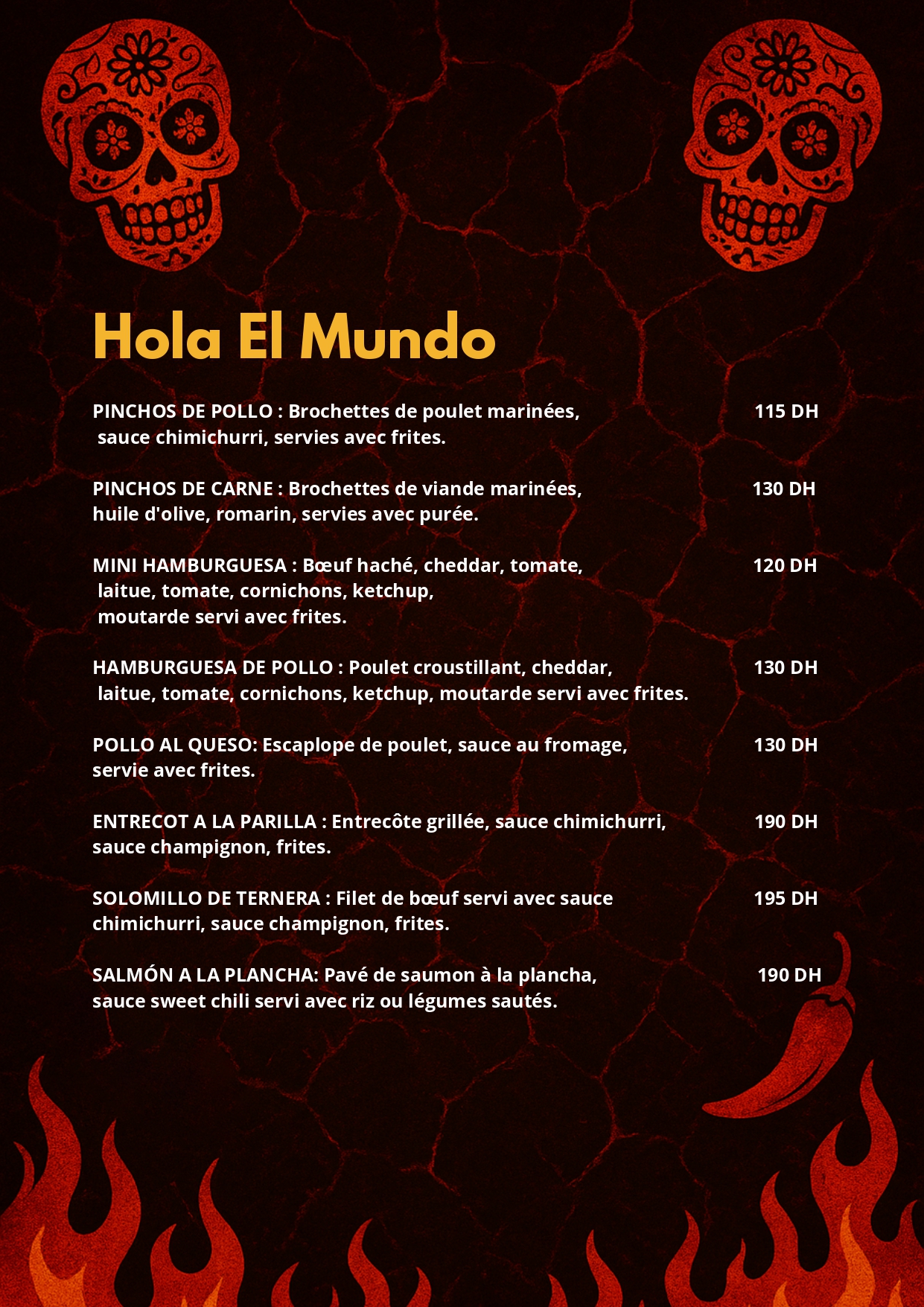 El Fuego menu page 5